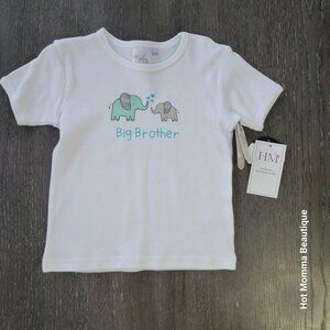 Toddler Big Brother Blue & Gray Elephant Duo Graphic Tee. 18-24M